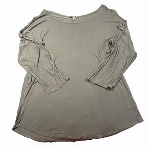 Cleo Blouse Womens Large Black Crochet Lace Scoop Neck 3/4 Sleeve Tunic Top 3X